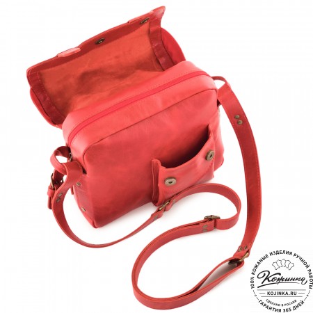 Кожаная сумка "Фрея" (красная) 